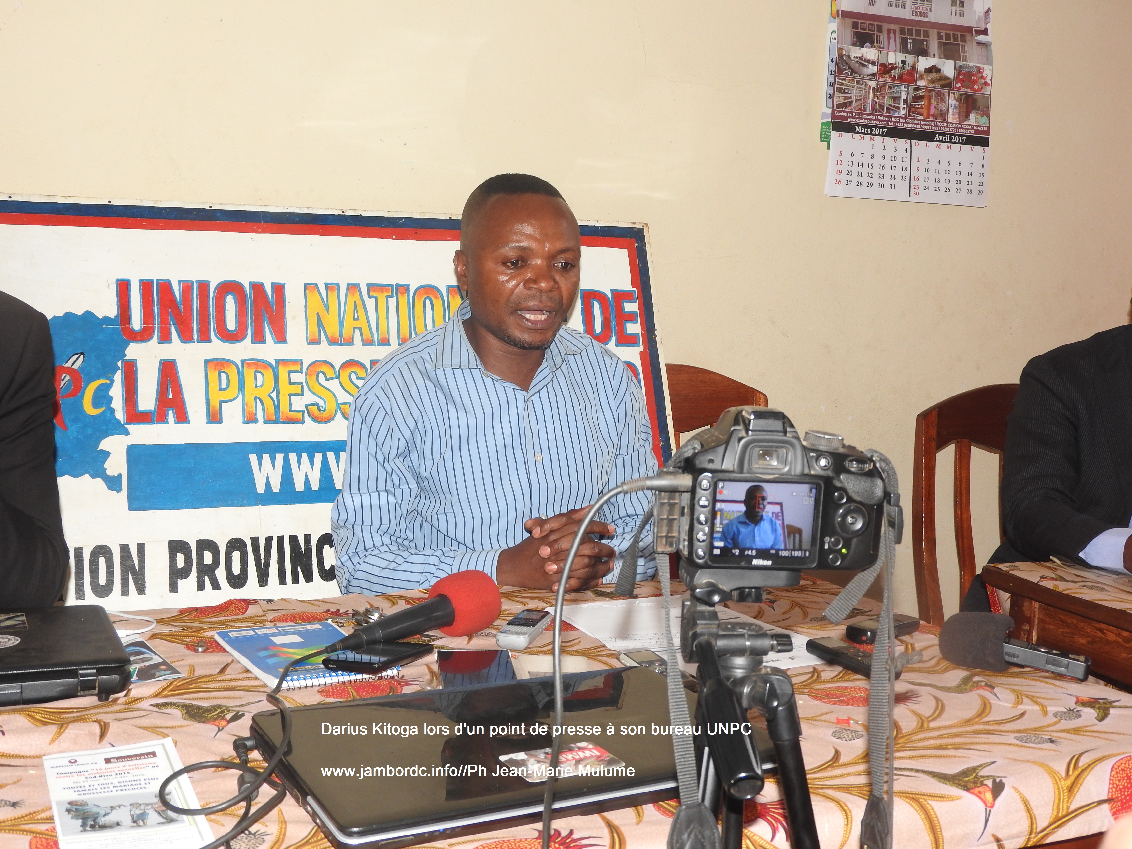 Arrestation du journaliste Eliezer Ntambwe : L’UNPC Sud-Kivu condamne la réaction du gouverneur et appelle les journalistes à réclamer la dépénalisation du délit de presse