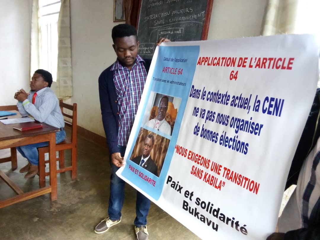 Bukavu: “Paix et solidarité” prône une transition citoyenne à 21 jours des élections