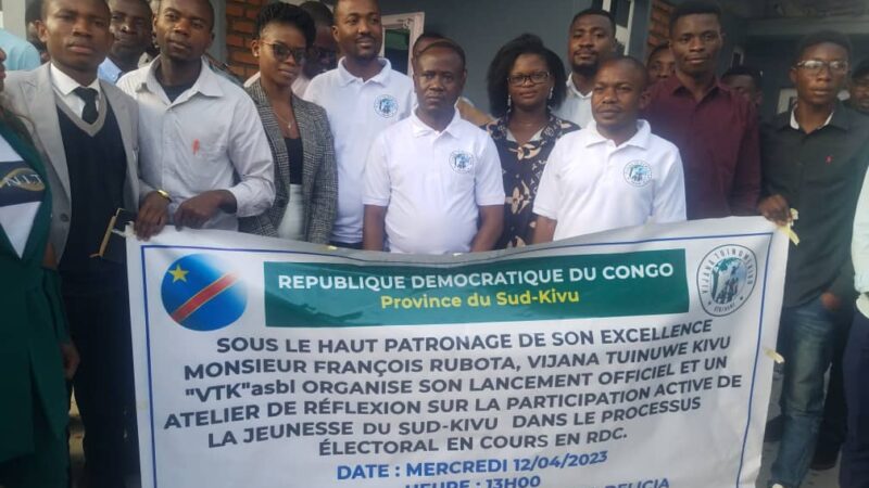 Sud-Kivu : l’association sans but lucratif dénommée “Vijana Tuinuwe Kivu” lance officiellement ses activités sur l’ensemble de la province